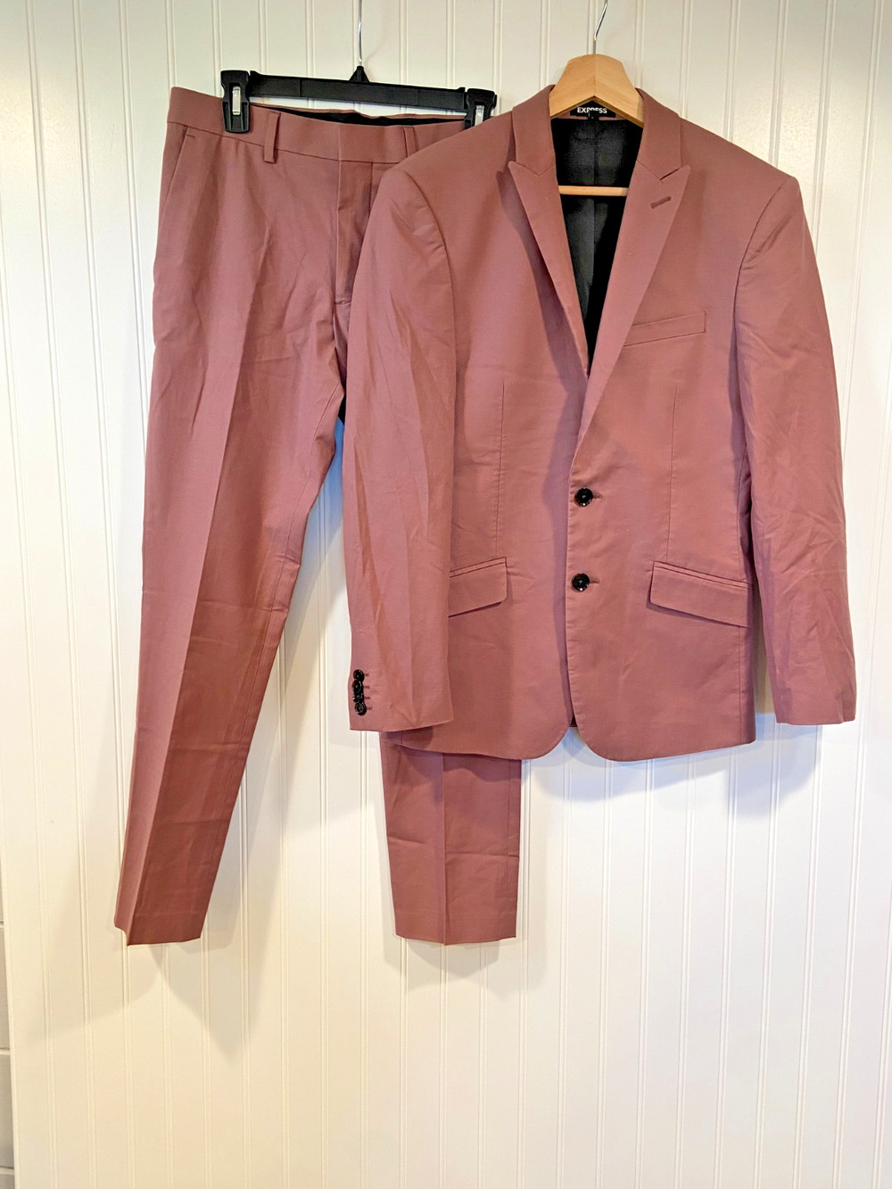 Express Suit Men's 30x30 Dusty Pink Extra Slim Fit, Formal, Preppy, Career
